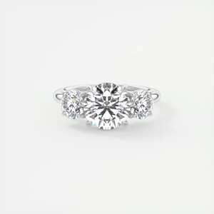 Anillo de compromiso Luxe Selene con tres piedras y diamantes redondos cultivados en laboratorio de 2.75 quilates en oro blanco de 14k - Product Image 3