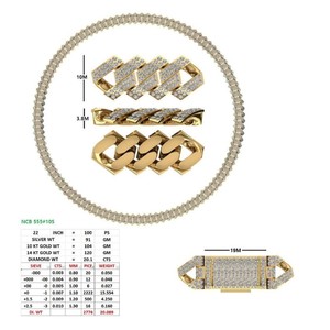 Collier chaîne maille cubaine Miami 22 pouces en or massif 10K 14K, serti de diamants de laboratoire ronds de 20,10 carats, 10 mm, style « Iced Out » lourd, fabriqué par le fabricant - Product Image 2