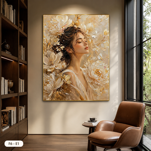 Peinture décorative de luxe pour femme et fleurs, art décoratif pour la maison, fabrication directe d'usine OEM, marque HALO, Vietnam - Product Image 6