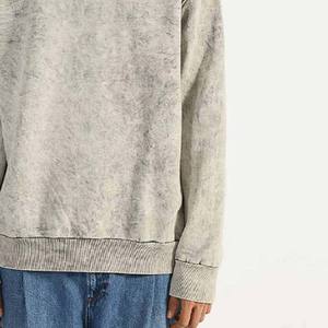 Sweat-shirt à col rond pour homme, séchage rapide, effet délavé, fabrication directe usine, dernier design tendance. - Product Image 6