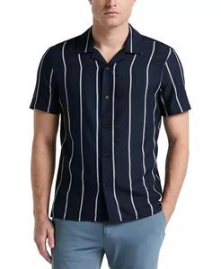 Camisa Camp de Manga Corta a Rayas para Hombre | Perry Ellis - Product Image 1