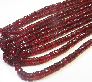 Cuentas de Granate Rojo Natural de Mozambique de Calidad AAA, Facetadas, de 5 mm con Perforación Central, Cuentas de Granate Africano en Forma de Disco Heishi, 9 Pulgadas - Product Image 5