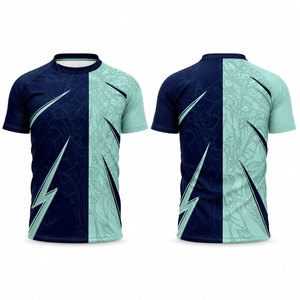 เสื้อรักบี้ชายแบบซับลิเมชั่น แขนสั้น สีไล่ระดับส้ม-น้ำเงิน ระบายเหงื่อได้ดี คอตั้ง ทรงปกติ สำหรับผู้ใหญ่ - Product Image 4