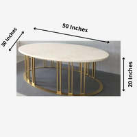 Table basse moderne en bois blanc et métal pour salon, 50 x 30 x 20 pouces, table basse contemporaine
