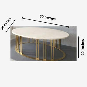 Mesa de centro moderna de madera blanca y metal para sala de estar, 50 x 30 x 20 pulgadas, mueble contemporáneo de mesa baja. - Product Image 3