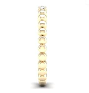 Classic Unisex Yellow Gold Eternity Band Ring Brilliant Cut Natural Stone Prong Setting Ball Shape Design 18K Solid Gold Rhodium - Product Image 2