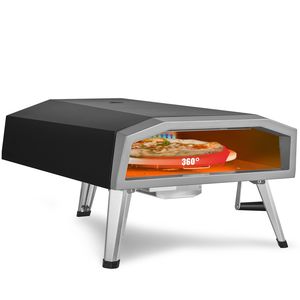Forno per Pizza da 16 pollici all'aperto in acciaio inossidabile a Gas Grill portatile con rivestimento in pietra per Pizza girevole a 360 gradi - Product Image 1