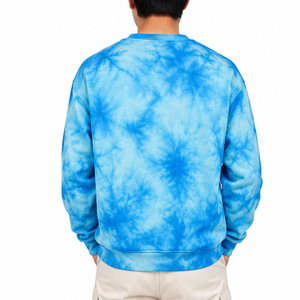 Tie Dye Sweatshirt Private Label Ready Cotton <b>Terry</b> <b>Bulk</b> Garment Supplier breathable production waistband longline trendy cuffs - Product Image 3