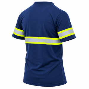 Wholesale Custom <b>High</b> Visibility Reflective Safety Workwear Short Sleeve <b>T</b>-<b>Shirt</b> Crew Neck Breathable Custom Logo Men's <b>High</b> <b>Vis</b> - Product Image 4