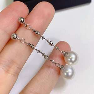 Zhuji Mountain Lake 8.5-9mm Round Freshwater <b>Pearl</b> Earstuds Almost Flawless Pure Silver Accessories Freshwater <b>Pearl</b> <b>Earrings</b> - Product Image 2