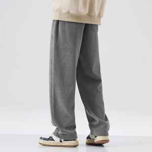 Pantalones de chándal para hombre 2026 al por mayor, con logotipo personalizado, de lona, poliéster y algodón, 332 g/m², estilo vintage, casual, de pierna recta, holgados, de forro polar, lavados, impermeables - Product Image 6