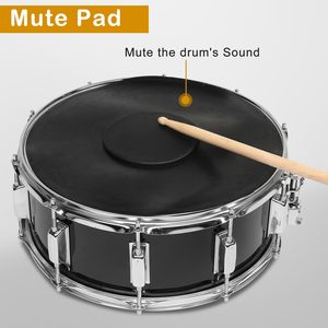 "14x5.5in Beginner Student Black Snare <b>Drum</b> Set with Drumstick Holder & Mute Pad Birch <b>Drum</b> Heads" - Product Image 4