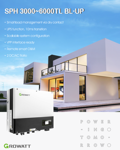 อินเวอร์เตอร์พลังงานแสงอาทิตย์แบบไฮบริด Growatt SPH 3000 6000TL BL UP ประสิทธิภาพสูงสำหรับที่อยู่อาศัย - Product Image 5