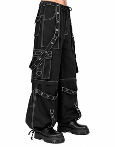 Pantalon streetwear gothique coupe ample unisexe multi-poches design personnalisé vêtements de mode - Product Image 3