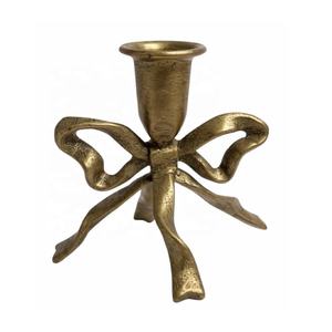High Quality Bow <b>Taper</b> <b>Candle</b> <b>Holder</b> Aluminium <b>Candle</b> Stand Dining Table <b>Holder</b> Centerpiece Christmas Festive Home Decor - Product Image 6