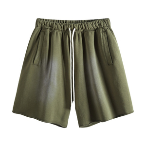Pantalones Cortos de Hombre de Alta Calidad, Diseño Lavado al Ácido, 100% Algodón, Estilo Urbano, Vintage, Cómodos, Elásticos, Casuales, para Correr, Estilo Urbano - Product Image 1