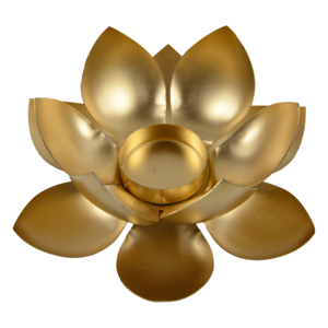Newly Designed Golden Flower <b>Tealight</b> <b>Holder</b> with Iron Metal for Christmas and All Festivals Decor Candle <b>Holder</b> - Product Image 1