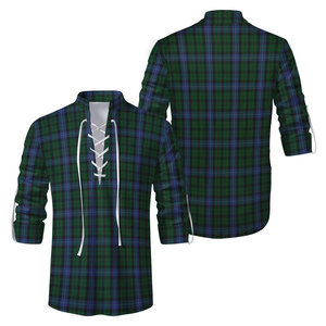 Chemise traditionnelle Jacobite Ghillie Kilt en tartan Webster - Haut de costume écossais à manches longues et lacets pour tenue des Highlands - Product Image 1