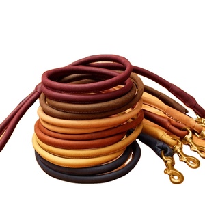 Rolled Leather <b>Dog</b> <b>Leash</b>, Rolled Pet <b>Leashes</b> for Small and Large <b>Dogs</b>, Durable Leather <b>Dog</b> Lead with Comfortable Handle, Puppy L - Product Image 1