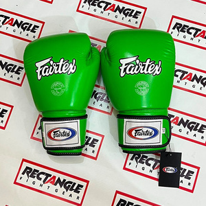 นวมชกมวยหนังแท้สีเขียว Fairtex แบบผูกเชือก สำหรับผู้ใหญ่ - Product Image 2