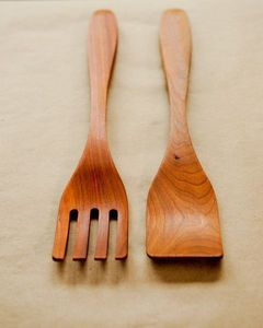 Cuillère de service en bois en forme de cœur de style chinois classique pour café, nourriture, camping, mariages et cadeaux - Product Image 1
