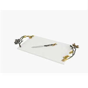 New Arrival Look Wedding <b>Table</b> Decoration Serving Metal Tray Modern Design Serving Tray With Stand Supplier By India - Product Image 3