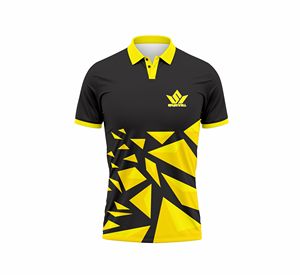 Camiseta de Manga Corta para Hombre Sparkwell, Color Amarillo y Negro Sólido, Secado Rápido, Transpirable, Ecológica, Informal, con Logotipo Frontal, Corte Regular - Product Image 1