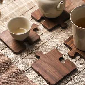Posavasos de madera de primera calidad, acabado a mano, para tazas de café y té, protector de mesa para bebidas, de madera natural y duradera - Product Image 1
