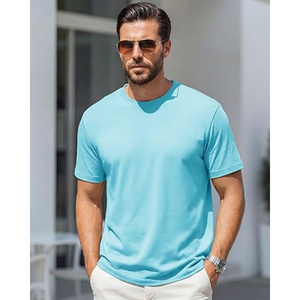 Camiseta de manga corta con cuello redondo y bolsillo en el pecho para hombre, corte regular, de algodón ligero, informal, básica para el día a día - Product Image 2
