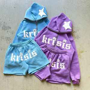Personaliza tu Conjunto de Shorts con Sudadera con Capucha y Estampado de Logotipo, Traje Deportivo de Felpa, Sudadera con Capucha y Shorts de Alta Calidad - Product Image 5