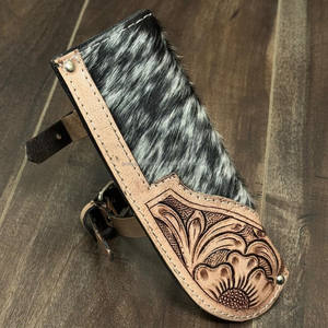 Porte-drapeau en cuir fabriqué à la main sur mesure cuir de vachette de selle durable de style occidental vintage pour l'affichage de moto et de défilé en plein air - Product Image 4