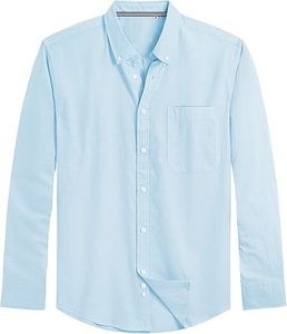 เสื้อเชิ้ตผู้ชาย Vector Cotton ผ้าฝ้าย 100% แบบ Oxford แขนยาว เสื้อเชิ้ตทำงานลำลองติดกระดุม มีกระเป๋า - Product Image 5