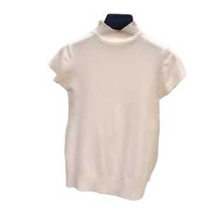 Mujeres medio cuello alto manga corta sólido suave suéter camisas 2020 primavera niñas tejer grandes suéteres elásticos pulóveres Tops - Product Image 2