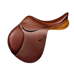 Silla de montar inglesa marrón de cuero para equitación, salto, entrenamiento, eventos y caza, con asiento acolchado, cómoda y profesional. - Product Image 3