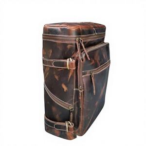 Sac de voyage spacieux en cuir véritable pour pique-nique et boissons, à porter à l'arrière, léger, durable, avec fermeture éclair et logo pour femme - Product Image 5