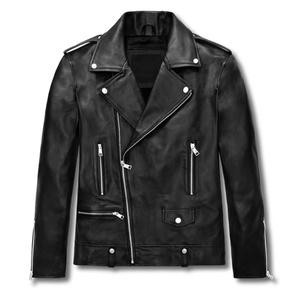 Veste en cuir d'agneau pour femme, hiver, coupe oversize, noire, décontractée, imperméable, avec fermeture éclair, personnalisable - Product Image 5