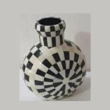 ILAHI's Buffalo Bone Horn Inlay <b>Flower</b> Planter Handmade Art Deco Style Portable Floor Vase Home Decoration Luxury Uttar Pradesh - Product Image 1