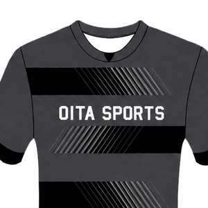 Camiseta de Rugby Gris Carbón/Negro de Manga Corta con Cuello Redondo y Rayas, Uniforme de Equipo Personalizado, Transpirable, para Entrenamiento y Rendimiento Atlético - Product Image 3