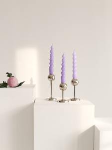 Ensemble de bougeoirs de luxe en métal doré et argenté, style nordique, sphères cannelées en laiton, pour centre de table de mariage et de fête - Product Image 5