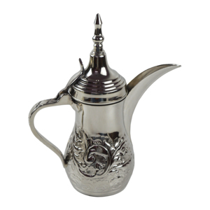 Cafetera Turca de Latón de la Mejor Calidad con Acabado Plateado Brillante, Diseño Árabe Hemmard, Tetera para Servir en Hoteles - Product Image 4