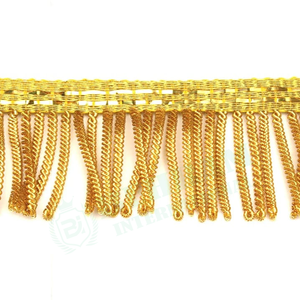 Frange en fil de métal doré de haute qualité pour la décoration de vêtements, frange en fil de métal doré pour une couture élégante - Product Image 3