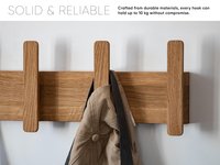 Porte-manteau mural décoratif en bois de style scandinave moderne, crochets pour vestes, sacs, chapeaux et accessoires, artisanat en bois Orion