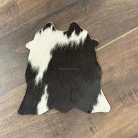 Nouvel arrivage de dessous de verre en cuir de vachette rustique Unique Western Hair on Hide Sous-verre en cuir véritable pour boissons Western Home Decor Cadeaux