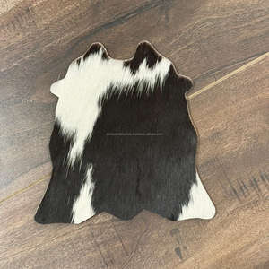 Juego de posavasos de piel de vaca rústica, posavasos de cuero genuino para ocultar el pelo occidental único para bebidas, regalos de decoración del hogar occidental - Product Image 6