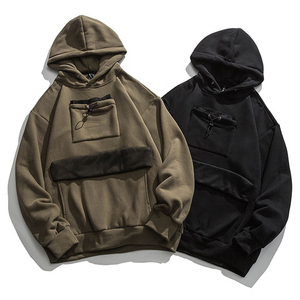 Nouveau Hoodie d'Hiver Homme Lourd Personnalisé Multi-Poches avec Poche Avant, Poche Discrète et Design Strass en Molleton 100% Coton - Product Image 1