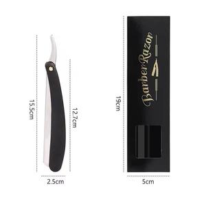 Cuchilla de afeitar plegable con mango de plástico y hoja de acero inoxidable para hombres, uso en barbería, diseño de una sola hoja - Product Image 4