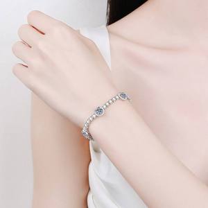 AMBER JEWELS T-3267 Pulsera Clásica de Plata Tibetana con Baño de Oro de 18K y Piedra Natural, Corte Esmeralda, Unisex, para Boda, Certificación IGI - Product Image 2