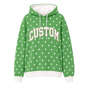 Sweat-shirt à capuche ample et tendance pour femme, à pois, manches longues, imprimé graphique, style décontracté streetwear - Product Image 2