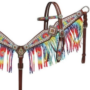 Rainbow Beaded Durable Genuine Leather Western Saddle Customizable Color & Size Lightweight <b>Top</b> Trending Seasonal Horse Tack - Product Image 1
