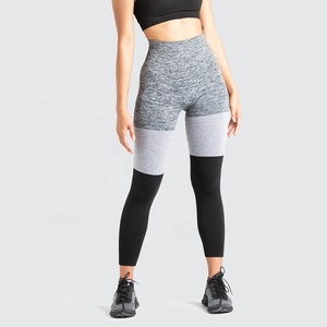 Pantalon de yoga taille haute à motif solide pour femmes Leggings d'entraînement Scrunch avec cordon de serrage Leggings de fitness pour femmes - Product Image 1